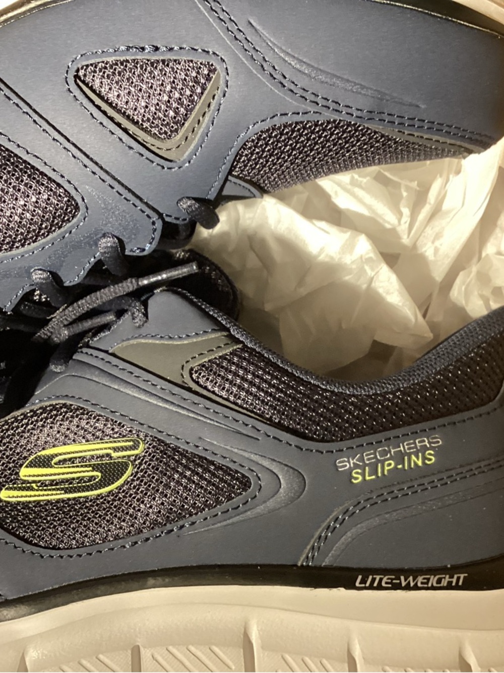 Skechers Track Ezra’l Mens 11.5 Wide Navy Sneakers Slip Ins No box - Picture 2 of 10
